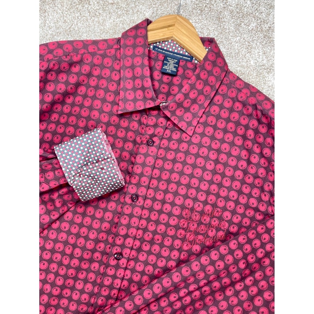 Marithe Francois Girbaud Swirl Print Button Down Shirt Mens XXL Office Business